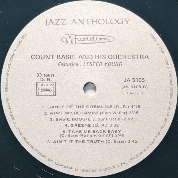 Count Basie And His Orchestra*, Lester Young - Count Basie And His Orchestra 1944-1952 (LP, Comp)