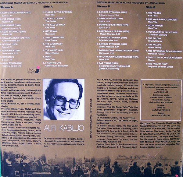Alfi Kabiljo - Velike Filmske Teme (LP, Album, Promo)