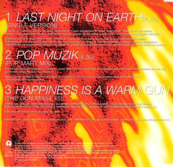 U2 - Last Night On Earth (CD, Single)