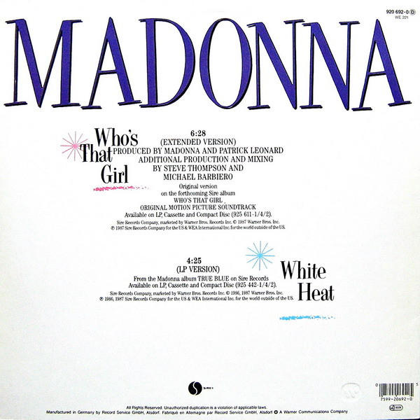 Madonna - Who's That Girl (Extended Version) (12