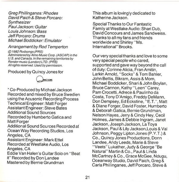 Michael Jackson - Thriller (CD, Album, RP)