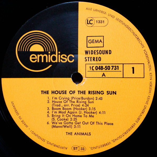 The Animals - House Of The Rising Sun (LP, Comp, RE, EMI)