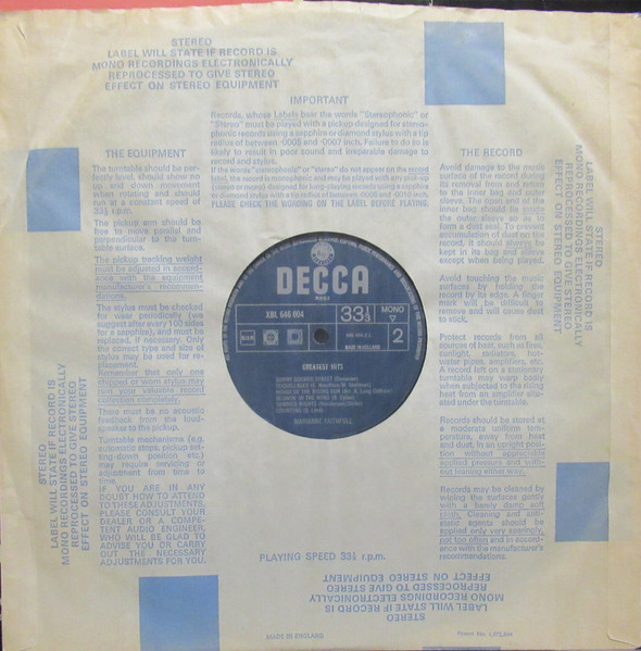 Marianne Faithfull - Greatest Hits (LP, Comp, Mono)