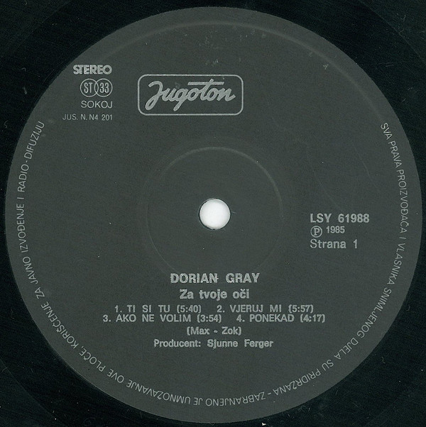 Dorian Gray (5) - Za Tvoje Oči (LP, Album)