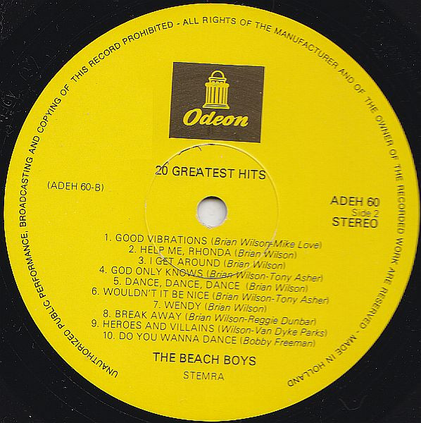 The Beach Boys - 20 Greatest Hits (LP, Comp)