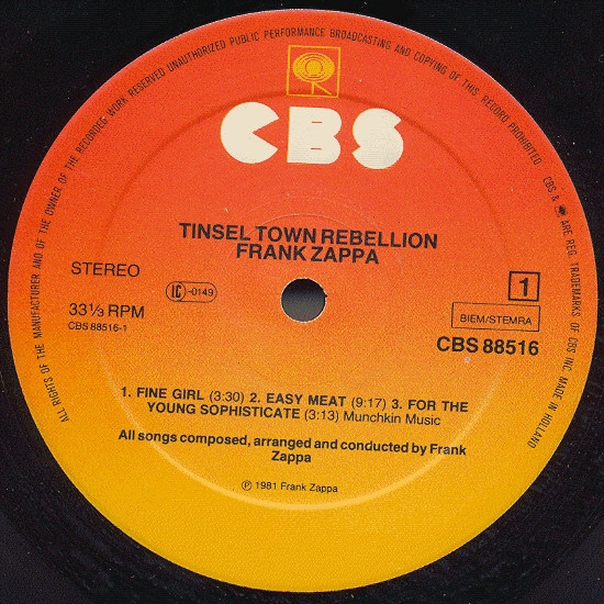 Frank Zappa - Tinsel Town Rebellion (2xLP, Album)