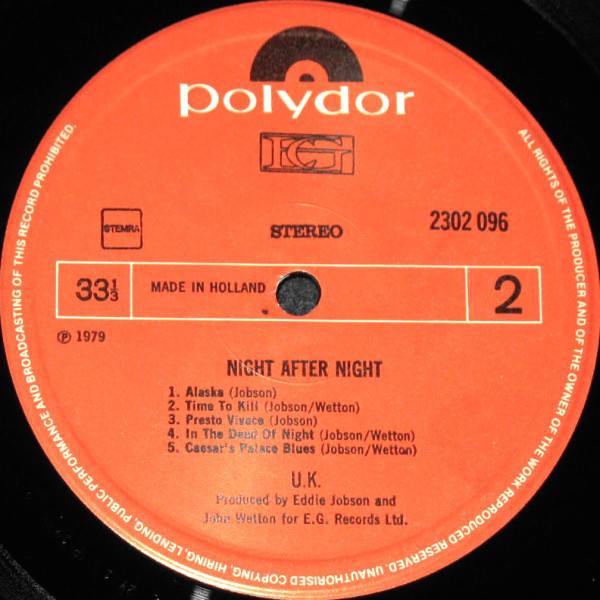 UK (3) - Night After Night (LP, Album)