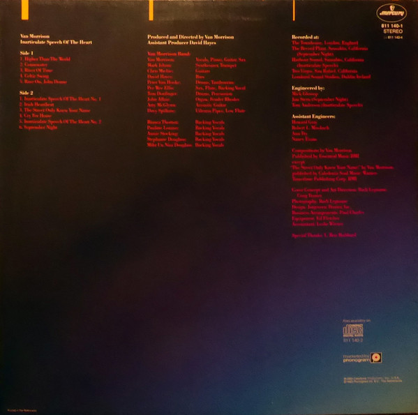 Van Morrison - Inarticulate Speech Of The Heart (LP, Album)