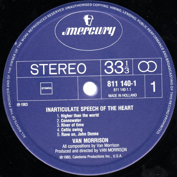 Van Morrison - Inarticulate Speech Of The Heart (LP, Album)