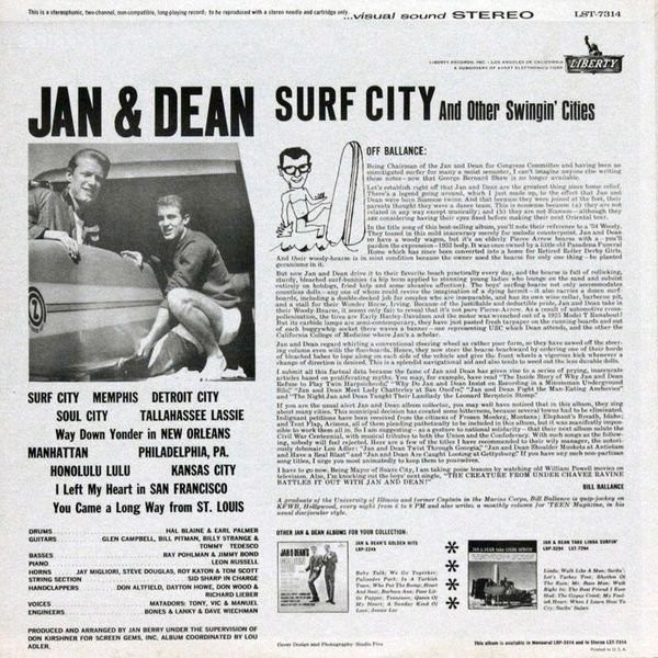 Jan & Dean - Surf City And Other Swingin' Cities (LP, Album)