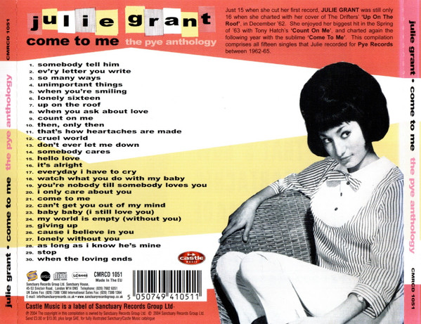 Julie Grant - Come To Me - The Pye Anthology (CD, Comp, Mono, RM)