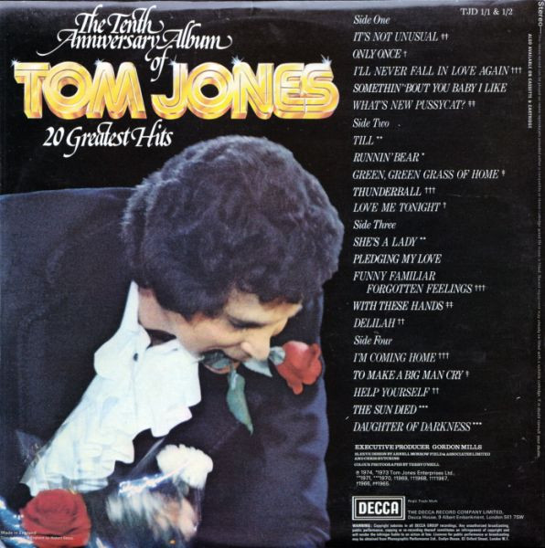 Tom Jones - 20 Greatest Hits (2xLP, Album, Comp, Gat)