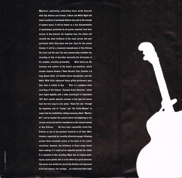 Roy Orbison - Roy Orbison And Friends - A Black And White Night Live (LP, Album)