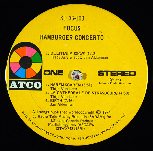 Focus (2) - Hamburger Concerto (LP, Album, PRC)