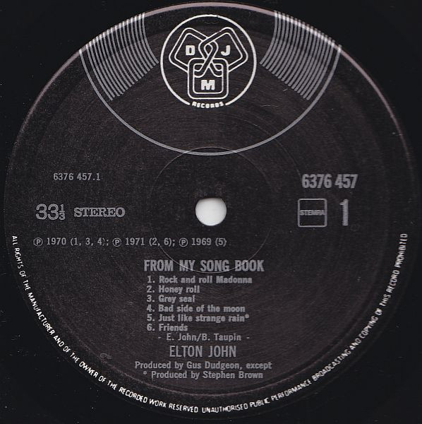 Elton John - From My Song Book (LP, Comp)
