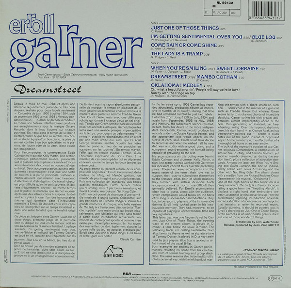 Erroll Garner - Dreamstreet (LP, Album, RP)