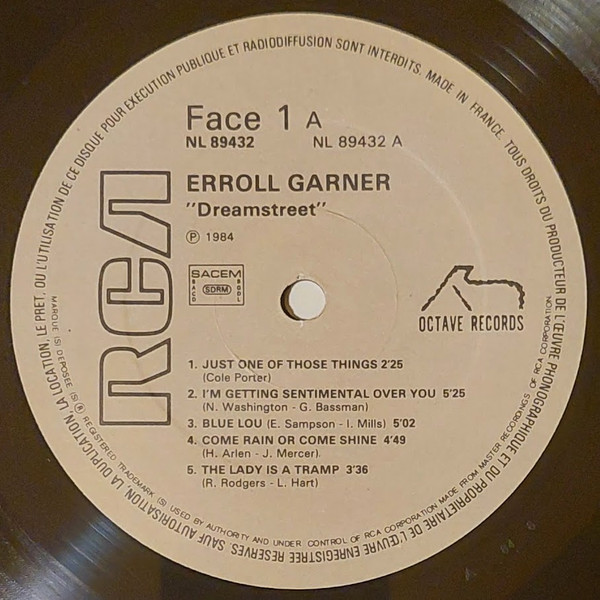 Erroll Garner - Dreamstreet (LP, Album, RP)