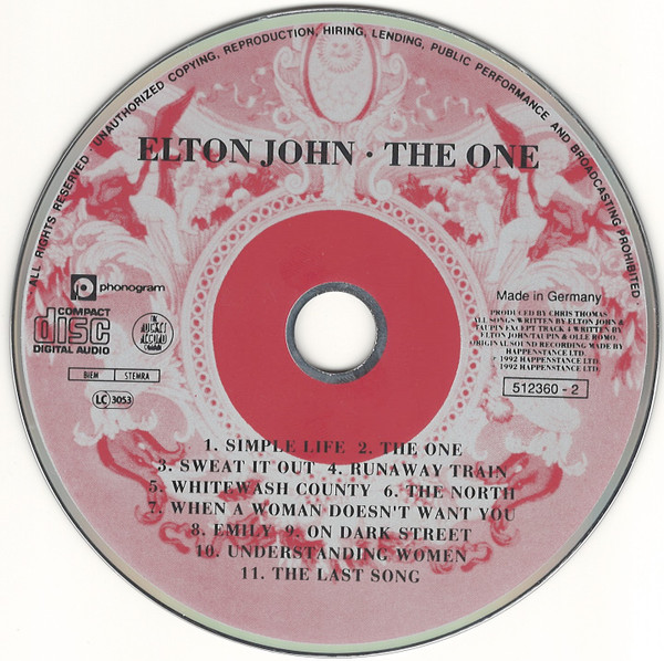 Elton John - The One (CD, Album)
