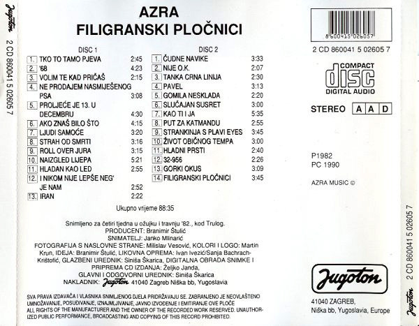 Azra (3) - Filigranski PloÄnici (2xCD, Album, RE)