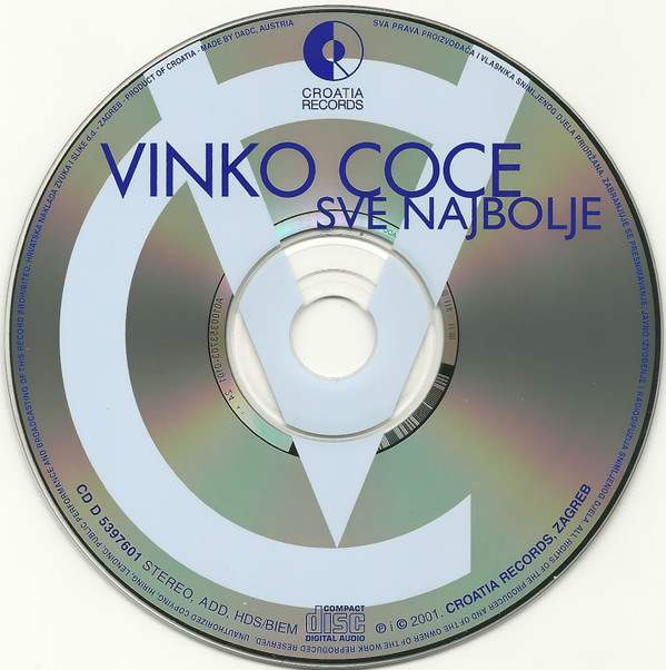 Vinko Coce - Sve Najbolje (CD, Comp)