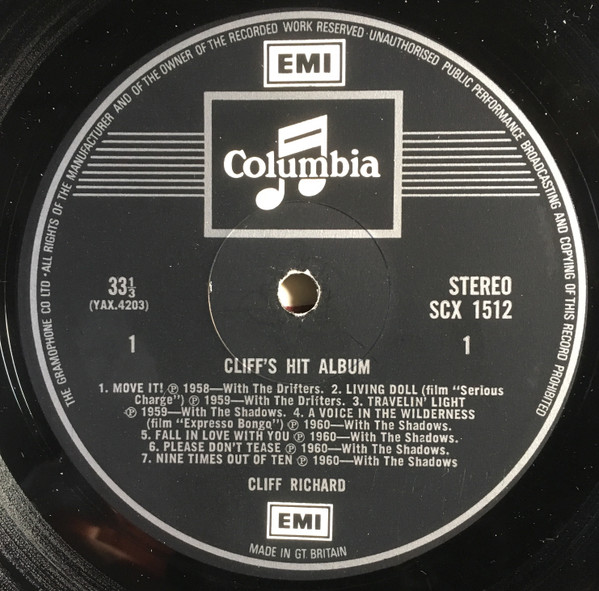 Cliff Richard - Cliff's Hit Album (LP, Comp, RE, RM)
