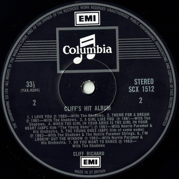 Cliff Richard - Cliff's Hit Album (LP, Comp, RE, RM)