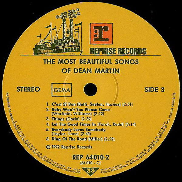 Dean Martin - The Most Beautiful Songs Of... (2xLP, Comp)
