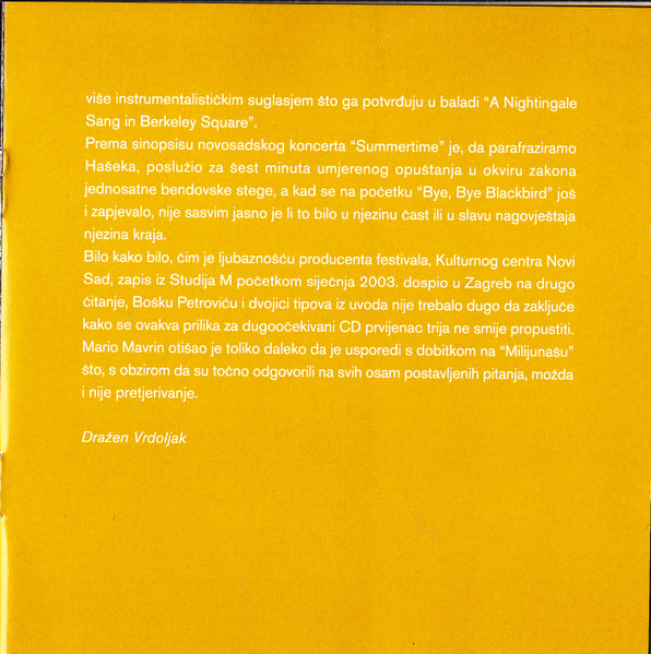 Boško Petrović Trio* - Live At Studio M (CD)