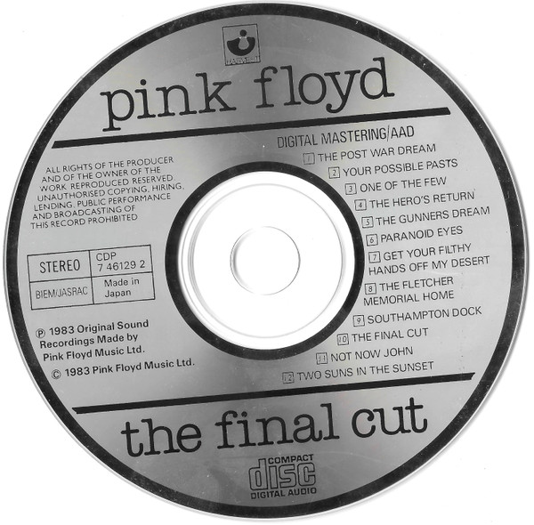 Pink Floyd - The Final Cut (CD, Album)