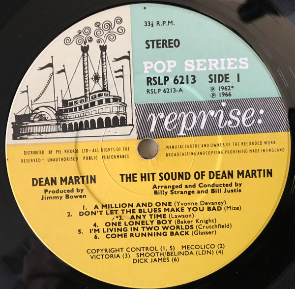 Dean Martin - The Hit Sound Of Dean Martin (LP, Album, Comp)