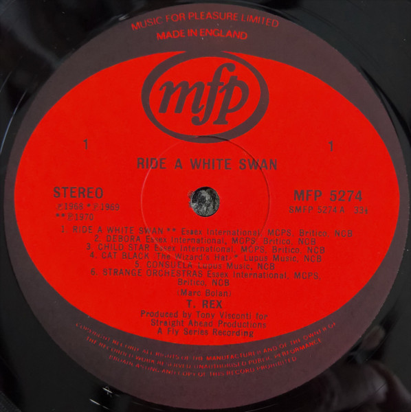 T. Rex* - Ride A White Swan (LP, Comp, Tex)