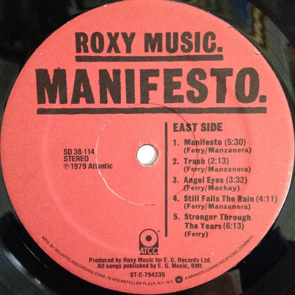 Roxy Music - Manifesto (LP, Album, Mon)