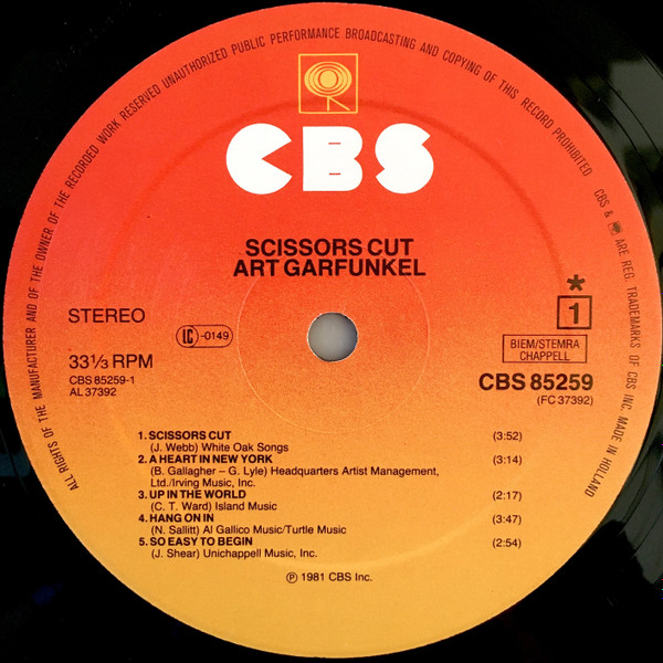 Art Garfunkel - Scissors Cut (LP, Album)