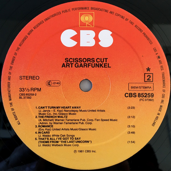 Art Garfunkel - Scissors Cut (LP, Album)