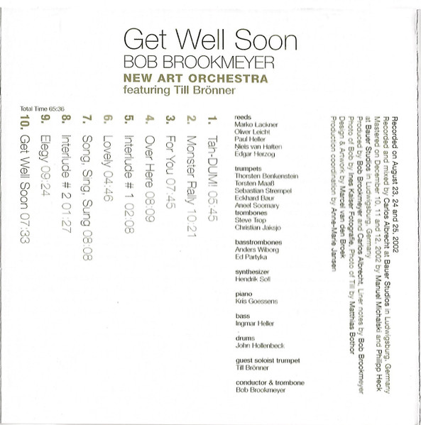 Bob Brookmeyer, New Art Orchestra* Featuring Till Brönner - Get Well Soon (SACD, Hybrid, Multichannel, Album)
