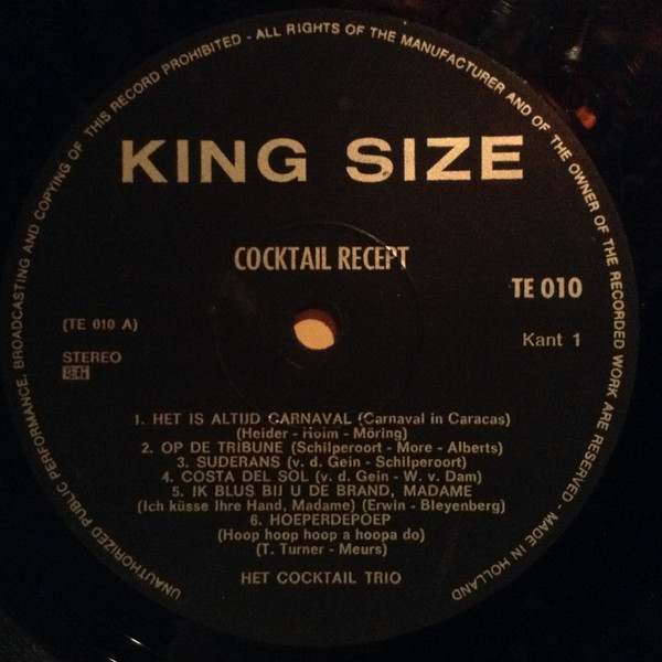 Cocktail Trio - Cocktail-Recept (LP, Comp)