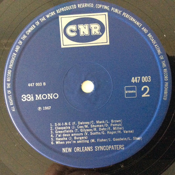 New Orleans Syncopaters* - New Orleans Syncopaters (LP, Mono)