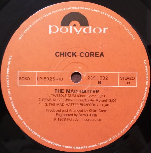Chick Corea - The Mad Hatter (LP, Album)